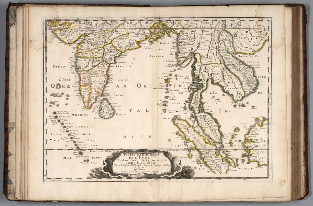 Southern India and Southeast Asia antique map